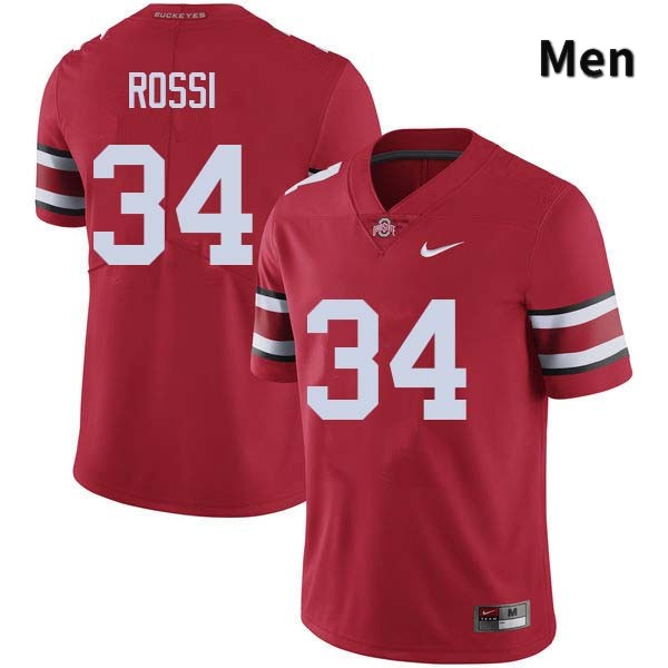 Ohio State Buckeyes Mitch Rossi Men's #34 Red Authentic Stitched College Football Jersey